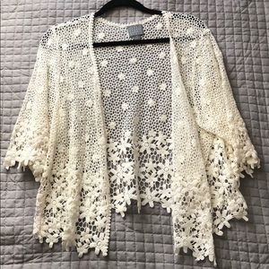 OffWhite Lace Floral Sweater